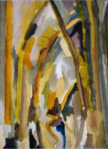 Aloys Perregaux - Etang, aquarelle. 1975. 30 x 22 cm