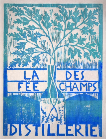 Cléa Liniger - La fée des champs, xylogravure. 2018. 21 x 30 cm